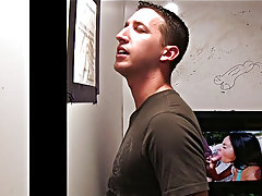Another Guy Sticking His Cock Through The Wall gay men male blowjobs